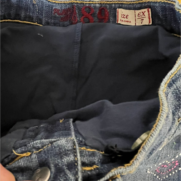 Place One Denim Skirt with Heart Embellishment, Size 6X - Picture 4 of 6